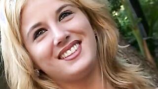 Expirienced pretty blonde opens her booty and vagina wide