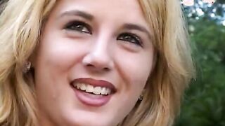 Expirienced pretty blonde opens her booty and vagina wide