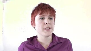 Fixing up a red haired dyke women into a vehicle service by a blondie handywoman