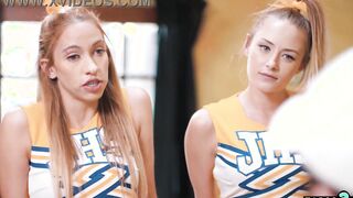 Slender blonde barely legal Khloe Kapri and Kyler Quinn anal banged! by their trainer