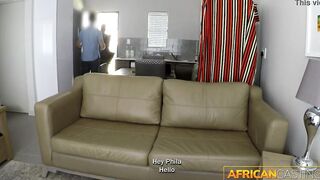 Shaved African Bimbo Face Plowed On Casting