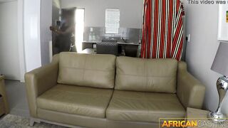Shaved African Bimbo Face Plowed On Casting
