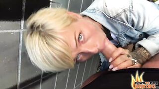 PublicSexDate - SHORT HAIRED BLONDE milf THOT VICKY HUNDT OUTDOORS FELLATIO ON FIRST DATE
