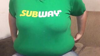 Innocent Subway women gets used and a. hard by her customer taking her virginity and pumping her full of his Cutie creamy cum