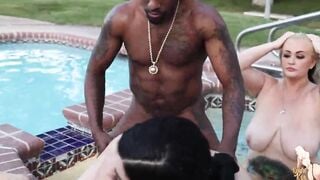PAWGS Kendra and Natalia Take On bbc Into Jacuzzi