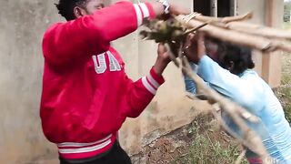 A blind woman went to fetch some firewood inside the bush, a village prince came to help her then took her home for a nice nailed