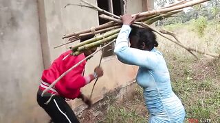 A blind woman went to fetch some firewood inside the bush, a village prince came to help her then took her home for a nice nailed