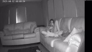 Sister inside Law Caught Masturbating on My Couch Housesitting Concealed Webcam