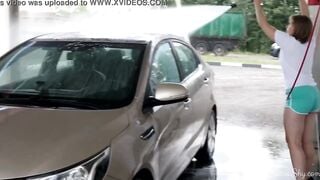 Flashing inside a outdoor transport and naked carwash