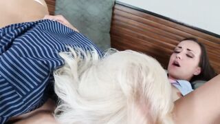 Pulling each other neckties is the lesbo favorite for the sixty niner and licking each others