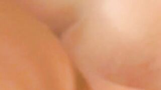 Blonde babe grind her clitoris while hung stud pounds her snatch