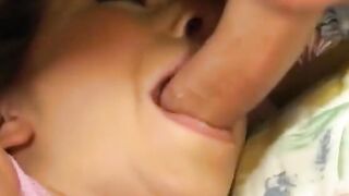 Super young sweet perky tit dark hair has all her holes offended by huge penis