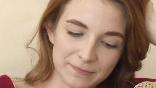 Fucking her GF on the couch seems to be this thin brunettes dream come true