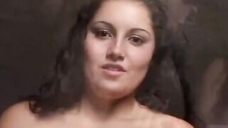 Dark Haired and big boobed Emma Cummings wanks Nelson's penis