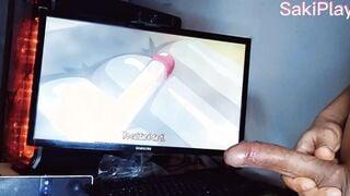 Padrasto se queda en casa se masturba en secreto viendo anime