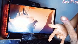 Padrasto se queda en casa se masturba en secreto viendo anime