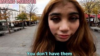 Cumwalk With Submissive Hispanic Eighteen Picked Up Into The Street