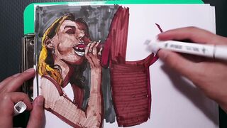 Amateur painter draws naughty picture, bj chick