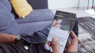 Goddess dark haired with hugest titted fucking his long dick