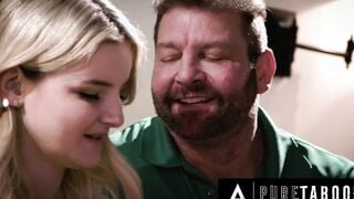 VIRGIN TABOO Turned On Neighbor Take Advantage Of 18 Yo Eliza Eves Kindness By Fucking Her Inside 3Some