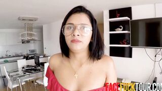 Cheating hoe manhandled and face fuck ROUGH against the wall