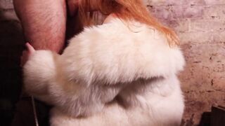 Insane hard screwed with bound up red haired into fur coat and leather pants (SHORT VERSION)