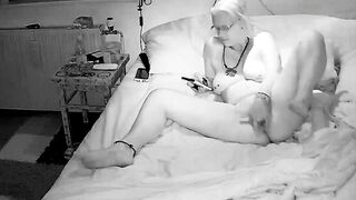 Mom fucks both holes with a 10in sex toy (second watch)