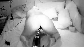 Mom fucks both holes with a 10in sex toy (second watch)
