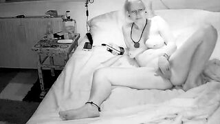 Mom fucks both holes with a 10in sex toy (second watch)