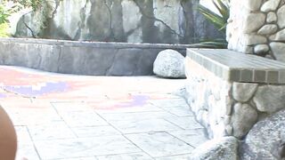 dig yoga cooling down into the pool and then having the most terrific dyke screwed on