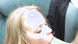 Young blonde gets her soak snatch tasted and fucked by turned on mature man