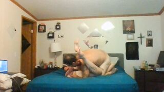 Satin Lady gets her first feel of her new favorite sex toy