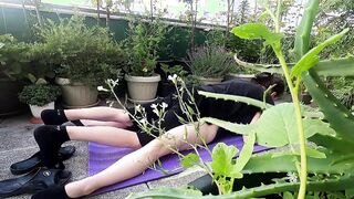 Fucking inside outside on balcony - hope neighbors won't find us with the best fellatio at the end by ex-wife