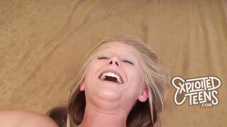 Blonde teenagers yr older newbie with a stunning TIGHT pink twat