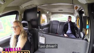 Female Fake Taxi goddess big boobed blonde blows and fucks her businessman fare