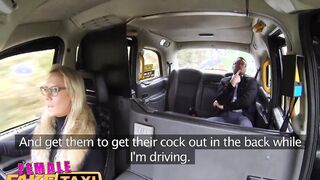 Female Fake Taxi goddess big boobed blonde blows and fucks her businessman fare