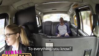 Female Fake Taxi Back seat bj from big tit blonde driver for lucky stud
