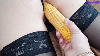 orgasm from double penetration with vegetable corn
