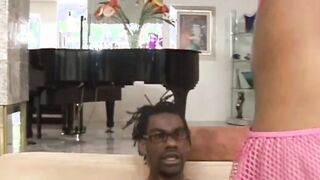 Big Tit African into heat likes long ebony penis!