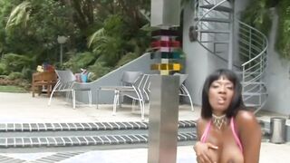 Big Tit African into heat likes long ebony penis!