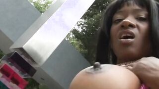 Big Tit African into heat likes long ebony penis!