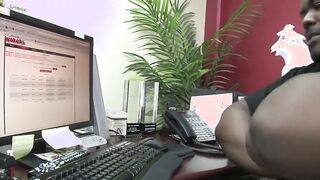 Natural hooters Victoria Lawson gets nailed into the office