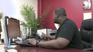 Natural hooters Victoria Lawson gets nailed into the office