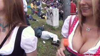 Pornocasting auf dem Oktoberfest mit Franzi - Outdoors blasen mit Spermawalk - Aische Pervers