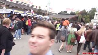 Pornocasting auf dem Oktoberfest mit Franzi - Outdoors blasen mit Spermawalk - Aische Pervers