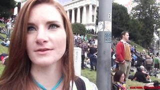 Pornocasting auf dem Oktoberfest mit Franzi - Outdoors blasen mit Spermawalk - Aische Pervers