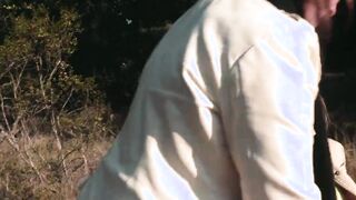 Who slides a huge strap on sex toy into the picnic bag before going outdoor for some