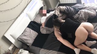 The maid blown a cock and straddled her boss