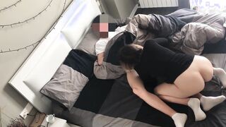 The maid blown a cock and straddled her boss