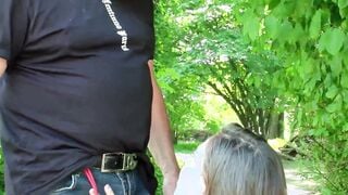 Slim barely legal takes mouth full of cum from grandpa